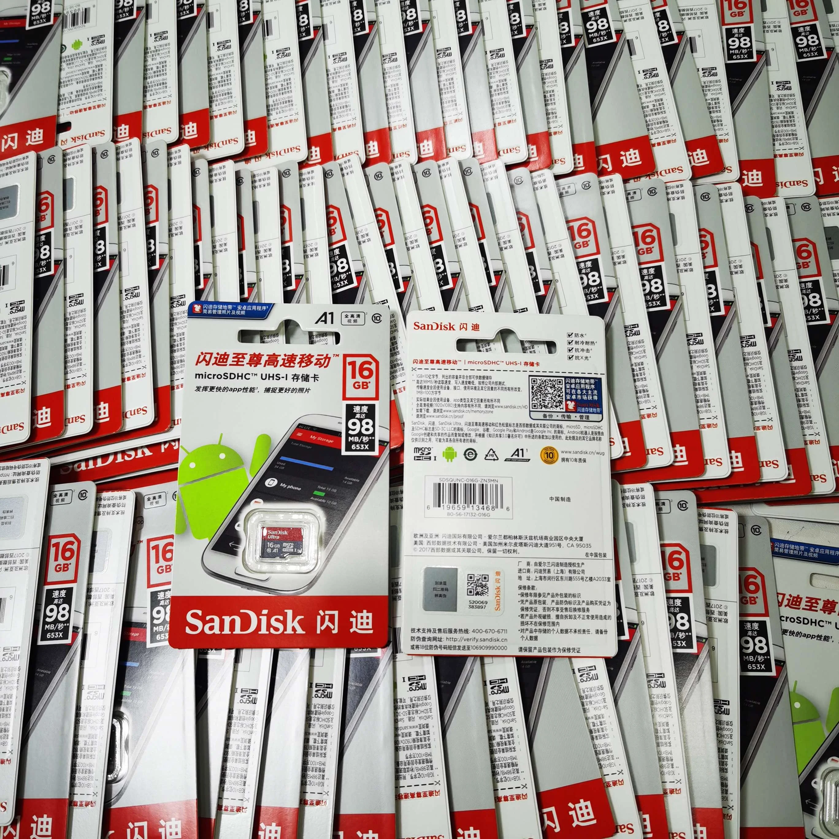  100% оригинальная карта памяти Sandisk MicroSD 128 ГБ 32 256 Гб 16 400 Micro TF SD Ultra Class 10 A1 64 для