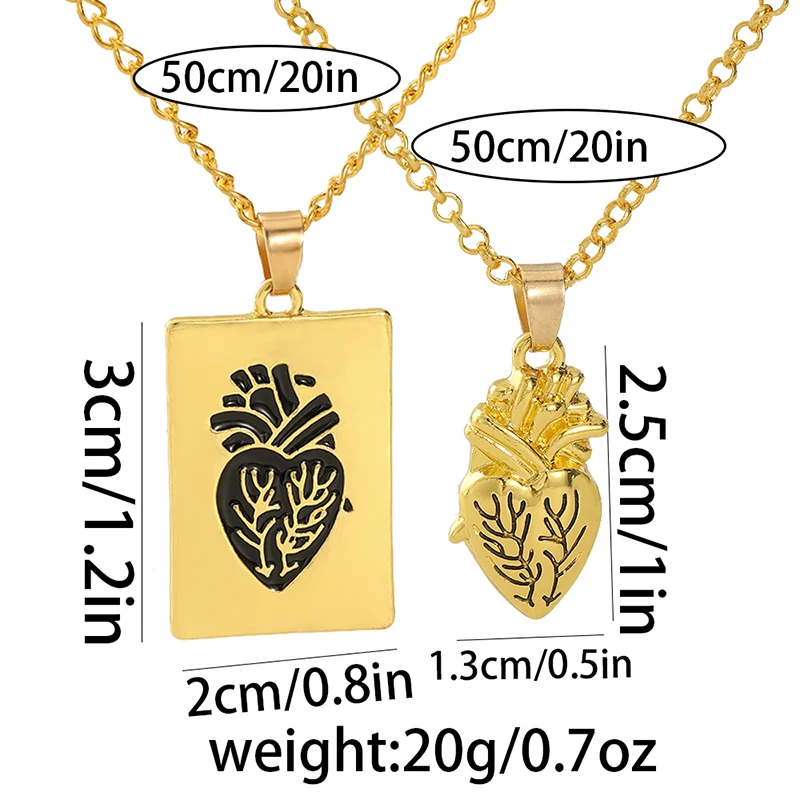 New fashion personality jewelry gold heart a pair of necklace couple alloy necklace manufacturers hot sales