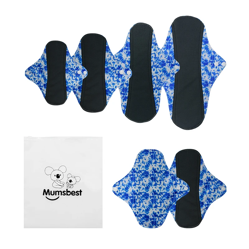 100% Organic Bamboo Reusable Menstrual Pads Maternity Sanitary Pads Black Ladies Napkins Make Your Own Sanitary Pads