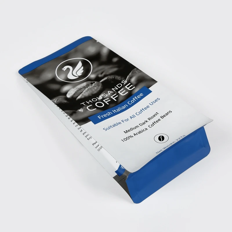 Custom print plastic flat bottom pouch ziplock coffee bag with valve and zipper 5.5 x 7.8 inch resealable mylar bags foil pouch