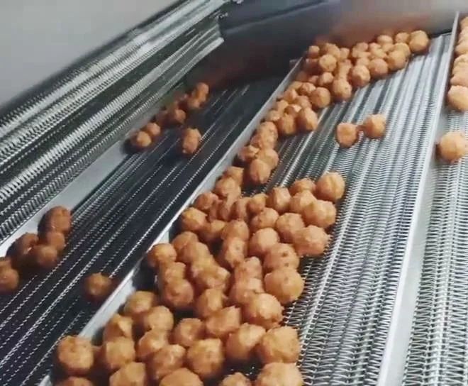 DB Fried Tofu stick Making Machine Continuous Chicken Meatball Frying Machine Production line