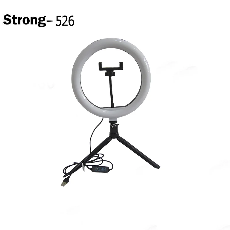 professional factory COB flashlight with plastic phone bracket Ten inch ring fill light MIL light in studio USB charging