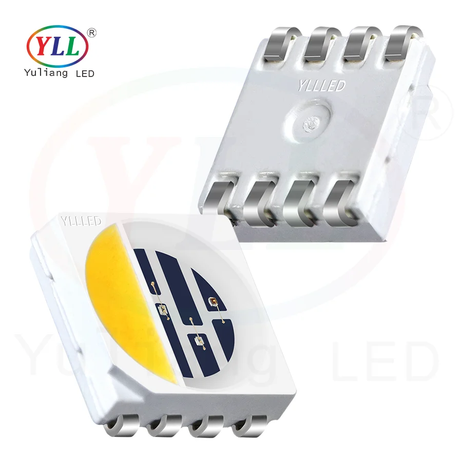 Manufacturer Epistar chip encapsulation series led chip PLCC-8 0.3W smd 5050 RGBW led diode 3000K 6500K for outdoor lights
