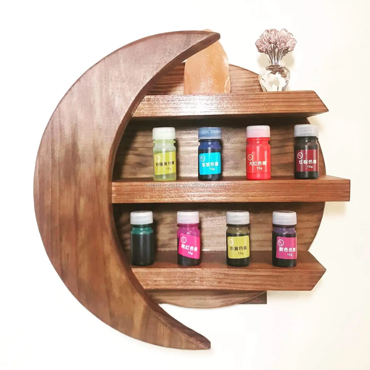 Antique Solid Wood Walnut Floating Shelves Natural Stain Wooden Shelf Essential Oil Shelving Wall Mounted Wood Shelf