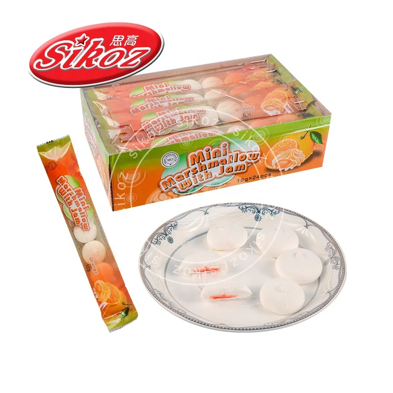 Halal good taste wholesale jam filled marshmallow