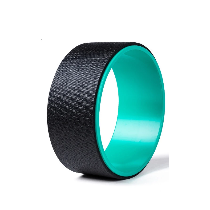 PVC ABS eco friendly travel green 40cm custom printed yoga wheel oem set stretching for back pain