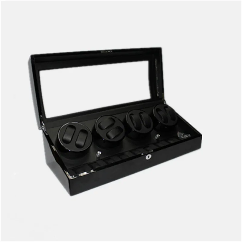 Automatic Rotation Watch Winder Box Mabuchi Motor Black Glossy Lacquer Wooden 8+12 Watch Shaker