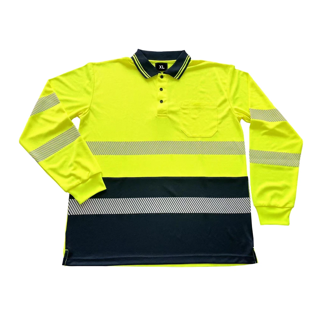 High Visibility Safety T-shirt EN ISO 20471 / ANSI Class 2 Reflective Black Yellow Orange Short Sleeve Long Sleeve T-shirt