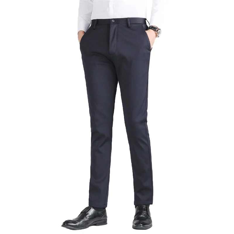 wholesale mens slim fit dress pants high quality straight office trousers for men