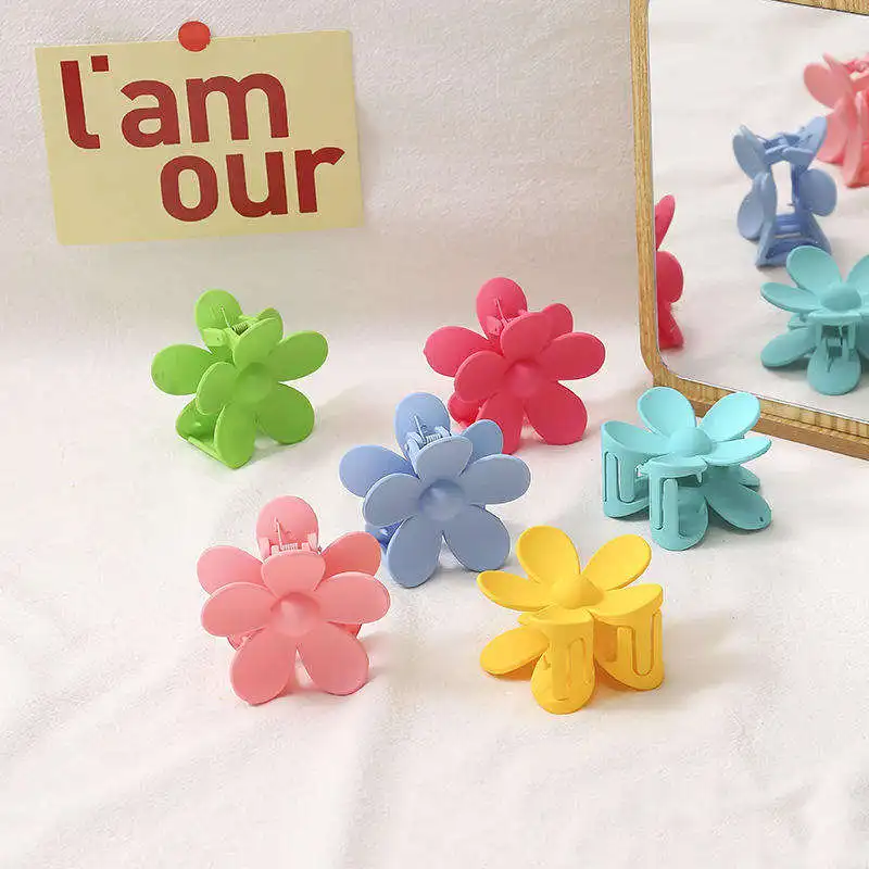 Wholesale Cute Acetate Custom Flower Hair Accessories Colorful High Quality Flower Hair Clips Metal Backings