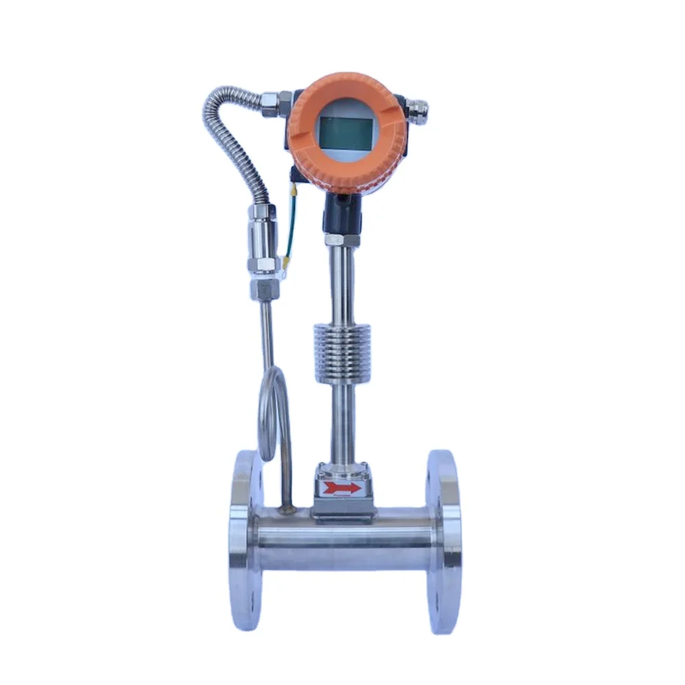 High accuracy steam flowmeter helium ammonia gas vortex flow meter CE approved Flange connection vortex flowmeter