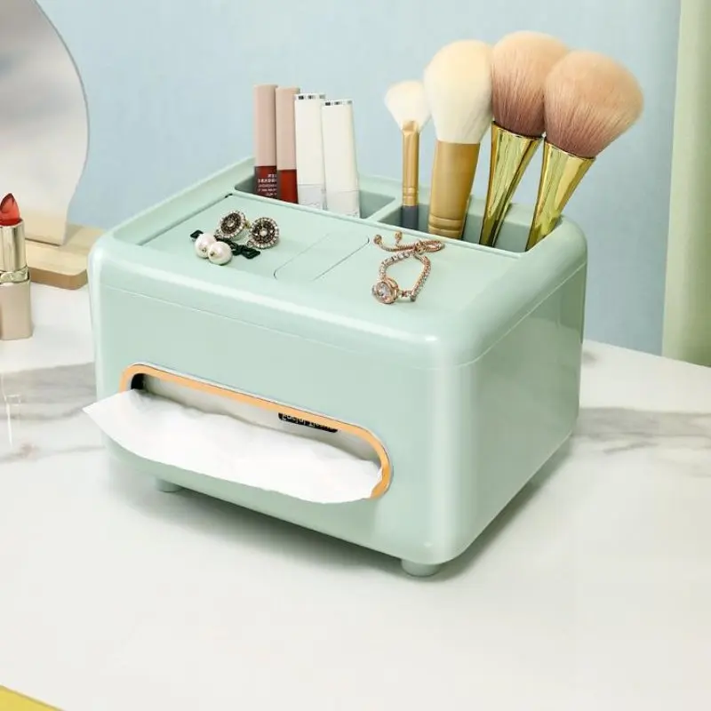 Multifunctional Tissue Box Living Room Desktop Organizer Remote Controller Glasses Pencil Holder Paper Towel Storage Box