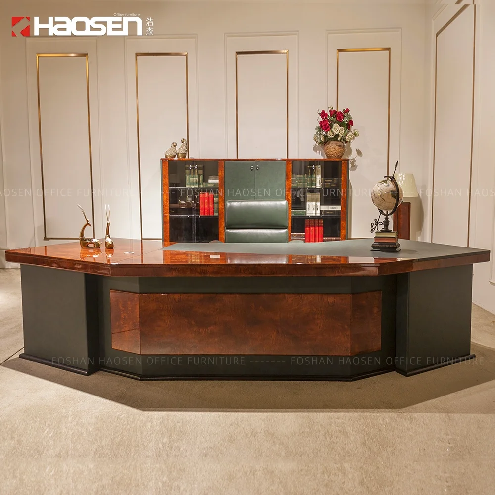 Modern Large size executive leather desk mdf office desk boss ceo manager executive desk  wood office table for office furniture