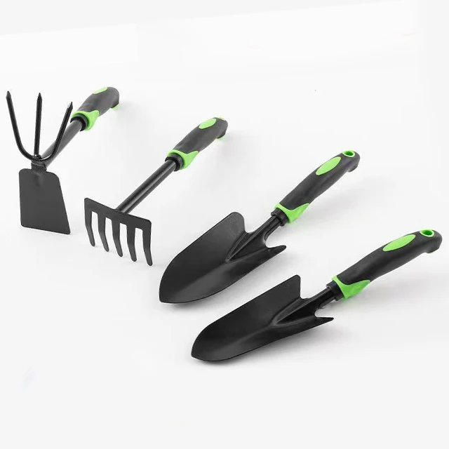 Factory wholesale shovel green black four-piece multi-functional garden tool set