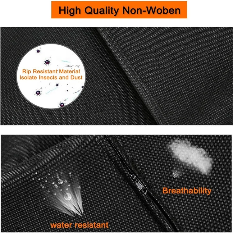 Garment Travel and Storage Non-woven Fabric Garment Bag with Zipper Handles for Folding for Suits Custom Garment Bags Wholesale