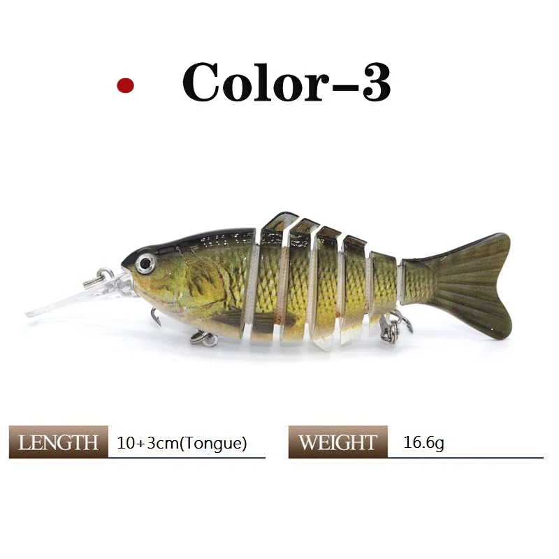 3D Printing Fishing Lure 7 section Multi-jointed Type Hard Bait Wobbler 16.6g 100mm