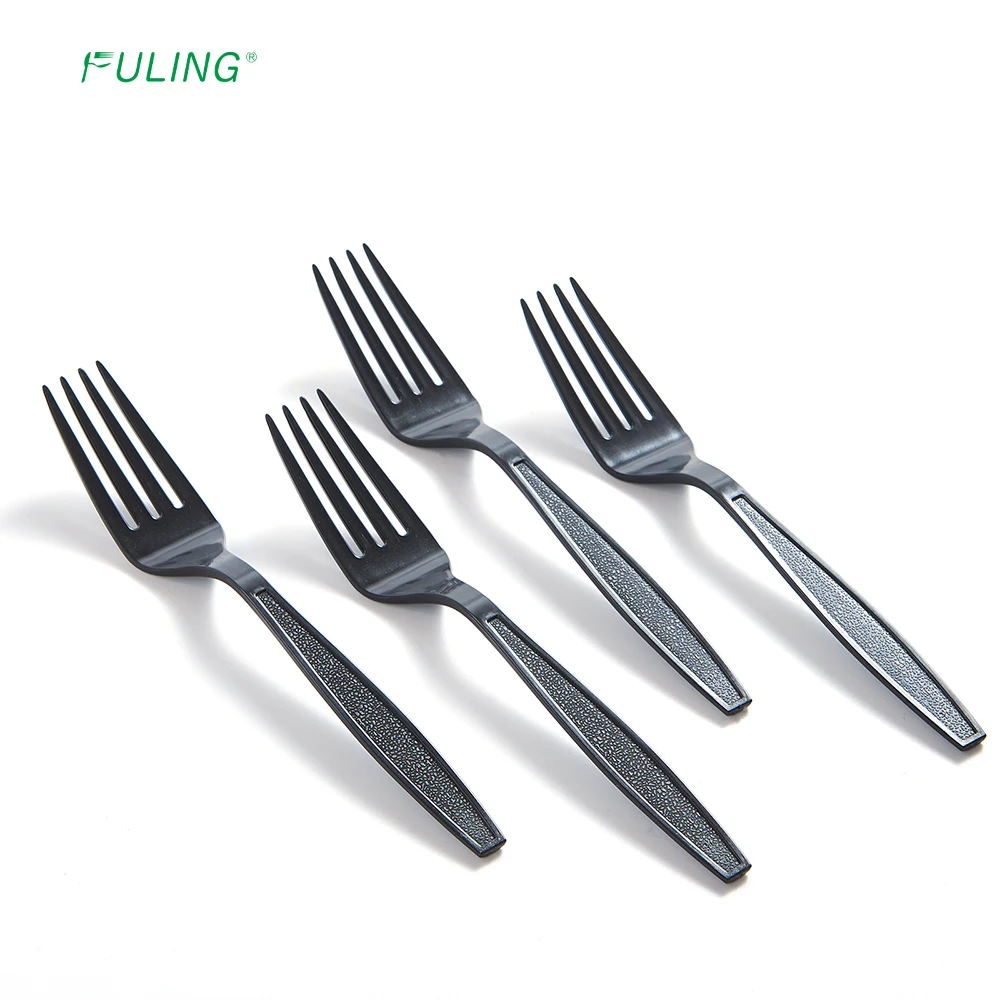 FULING Heavy Duty  Tableware Plastic Forks Disposable Cutlery 4.5g PP PS Material Plastic Fork Wrapped