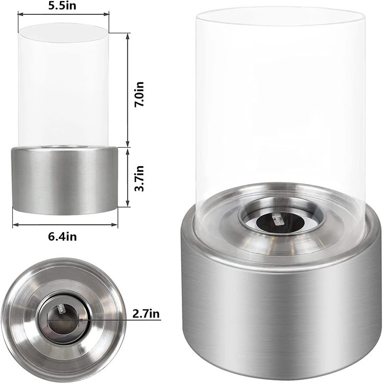 Hot selling fire pit tabletop fireplace round glass table fire Tischkamin Tischfeuer table fireplace patio bio ethanol fire pit