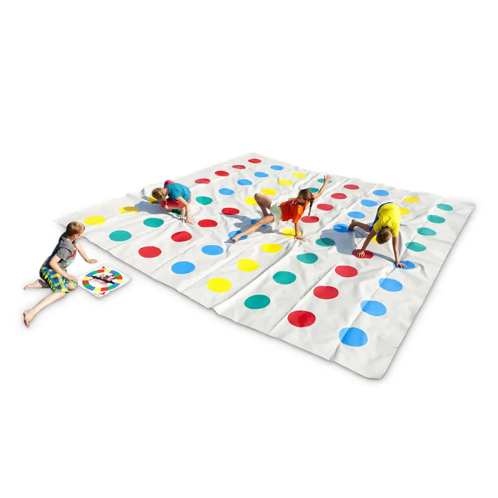 Hot selling cheap 5x5m Inflatable Twister Mat Games with spinners Interactive Teambuilding for children and adults