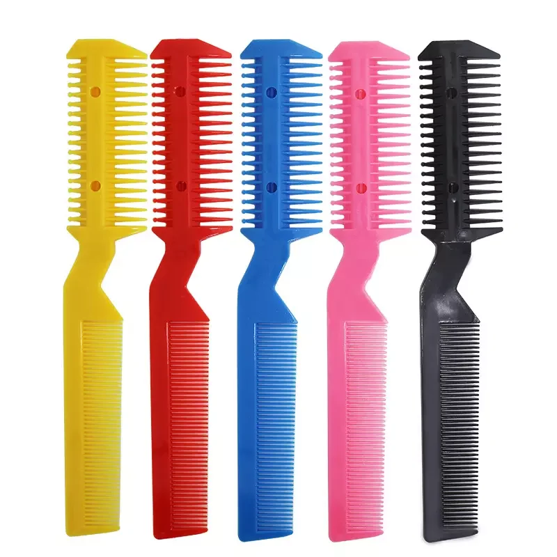 Factory price barber 2 removable stainless steel blades hair cutting razor comb for salon