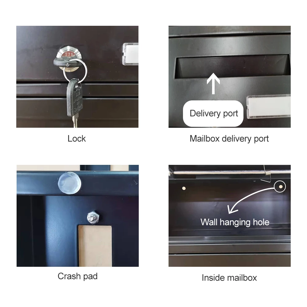 steel High Quality Mailbox Postbox Residential wall mounted outdoor mailbox
