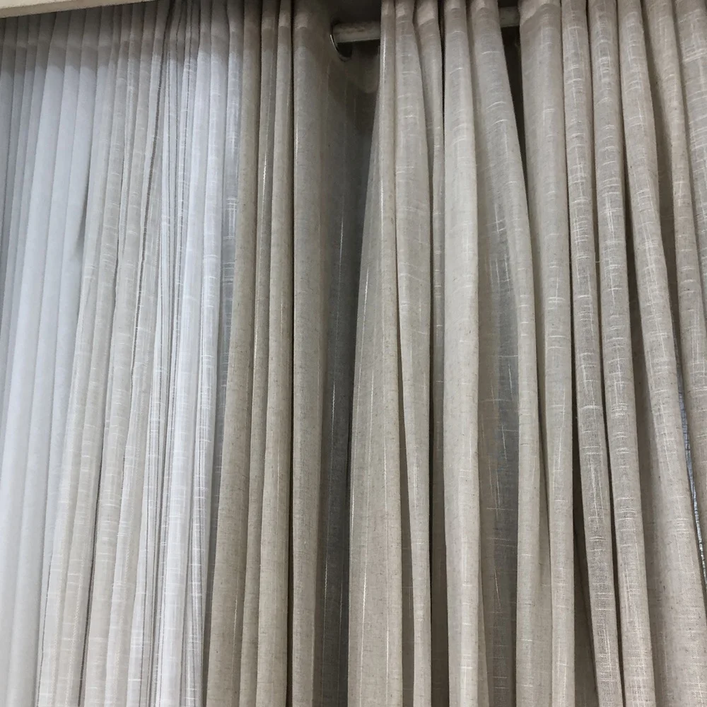 100% Polyester Sheer Curtain Fabric High Quality Plain Roll for Home Textile Woven with Slub Style Direct from Factories China