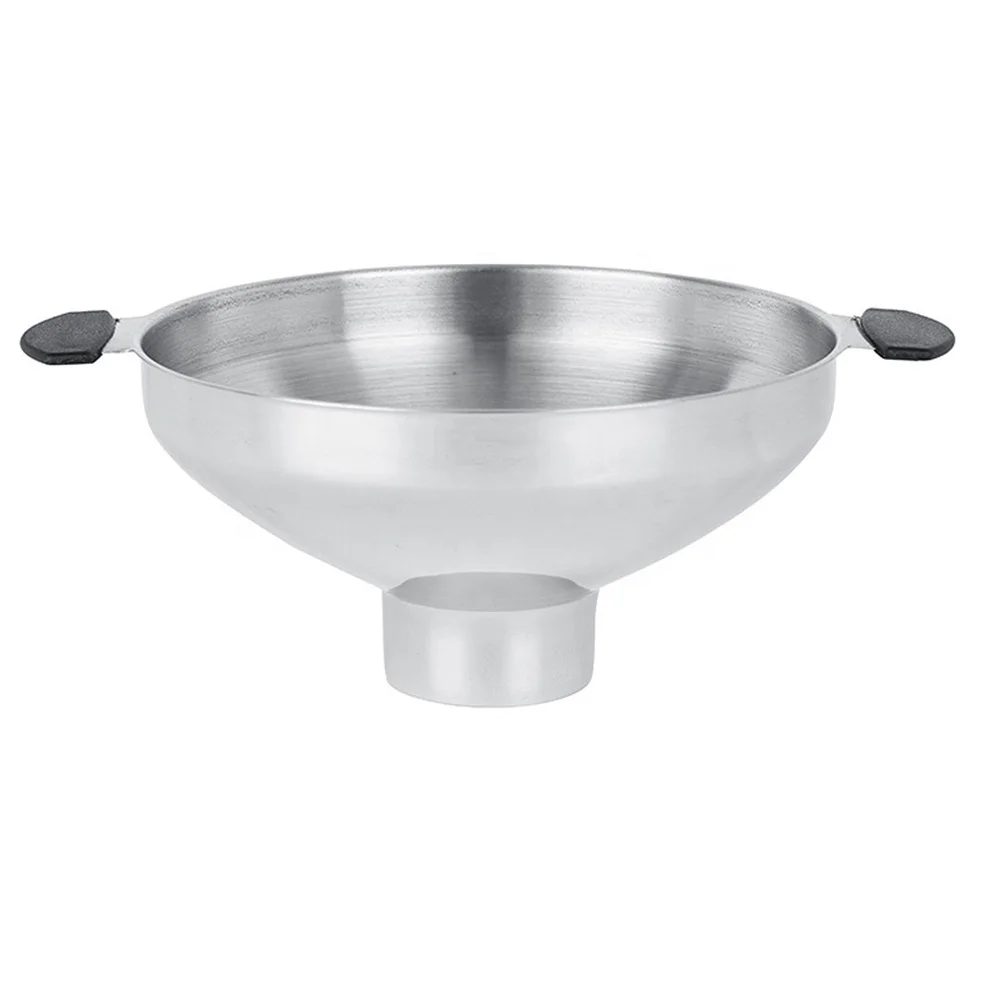 Large Spout Stainless Steel Jam Funnel,Easy Grip Handle Flour Jam Funnel Filter