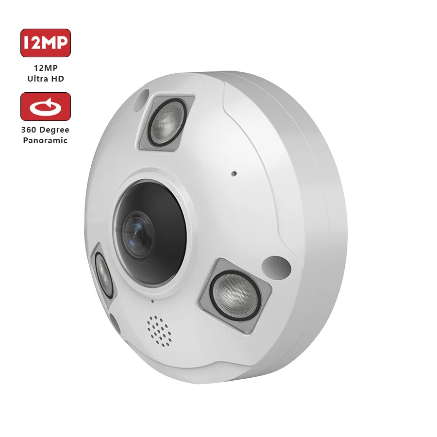 5mp 360 Degree Two-way Audio Fisheye IP Camera POE Security Surveillance System