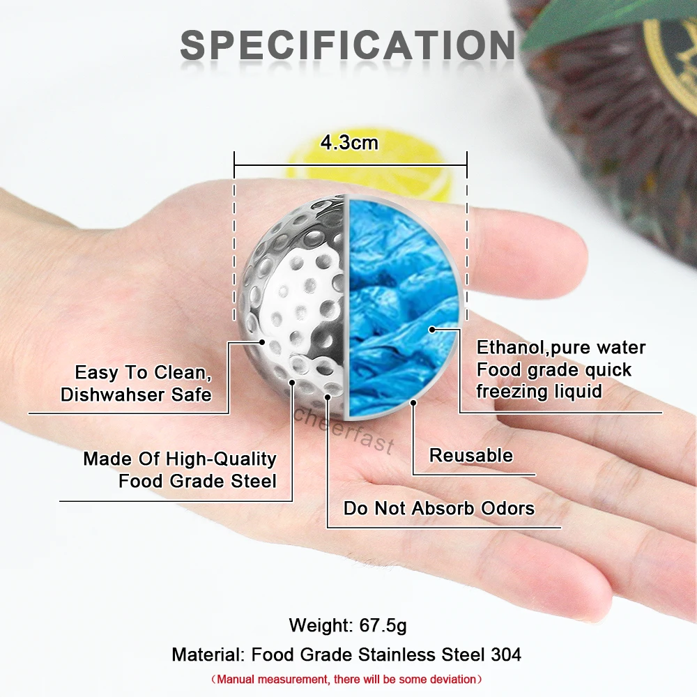 Newest Design Reusable Ice Cubes Cooling Stone Whiskey Large Golf Ball Chillers Stainless Steel 304 Food Grade Metal Ice Ball
