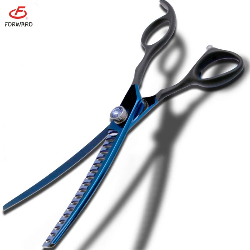 
7 inch 18 teeth curved dog grooming scissors chunker scissors 