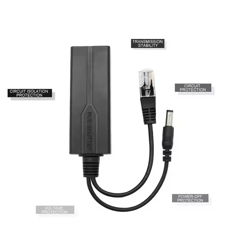 Low Price Standard 12V 1.2A Non-Isolation Type 100Mbps Poe Splitter 48V To 12V Network Camera Cable Power Supply Module