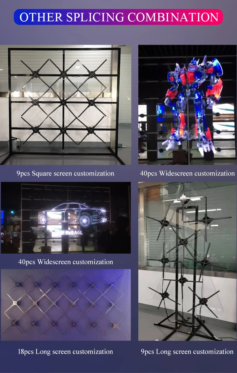 Новый 3x3 шт. настенный 3d Голограмма реклама голографический дисплей вентилятор