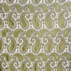 Popular bandanna Paisley cashew green milkly 100% poly yarn water soluble flower lace dress fabric