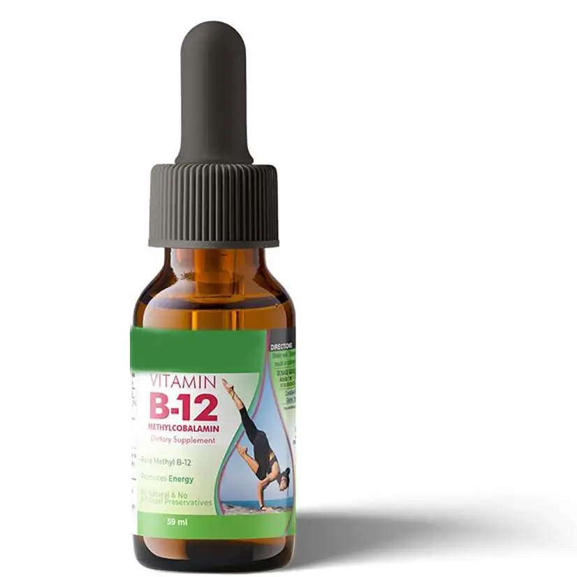 Quality wholesale Vitamin B12 Liquid Pure Methyl Drops for Boost Natural Vegan Safe Sublingual Hydroxocobalamin