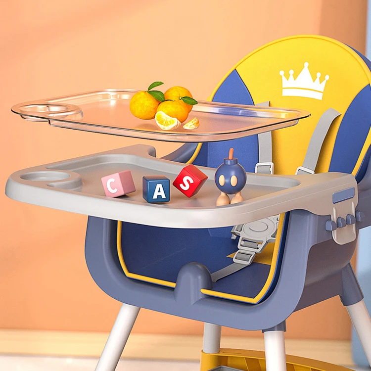 2022 New latest version Portable Foldable Children Dinner Feeding Baby High Chair For Baby Eating