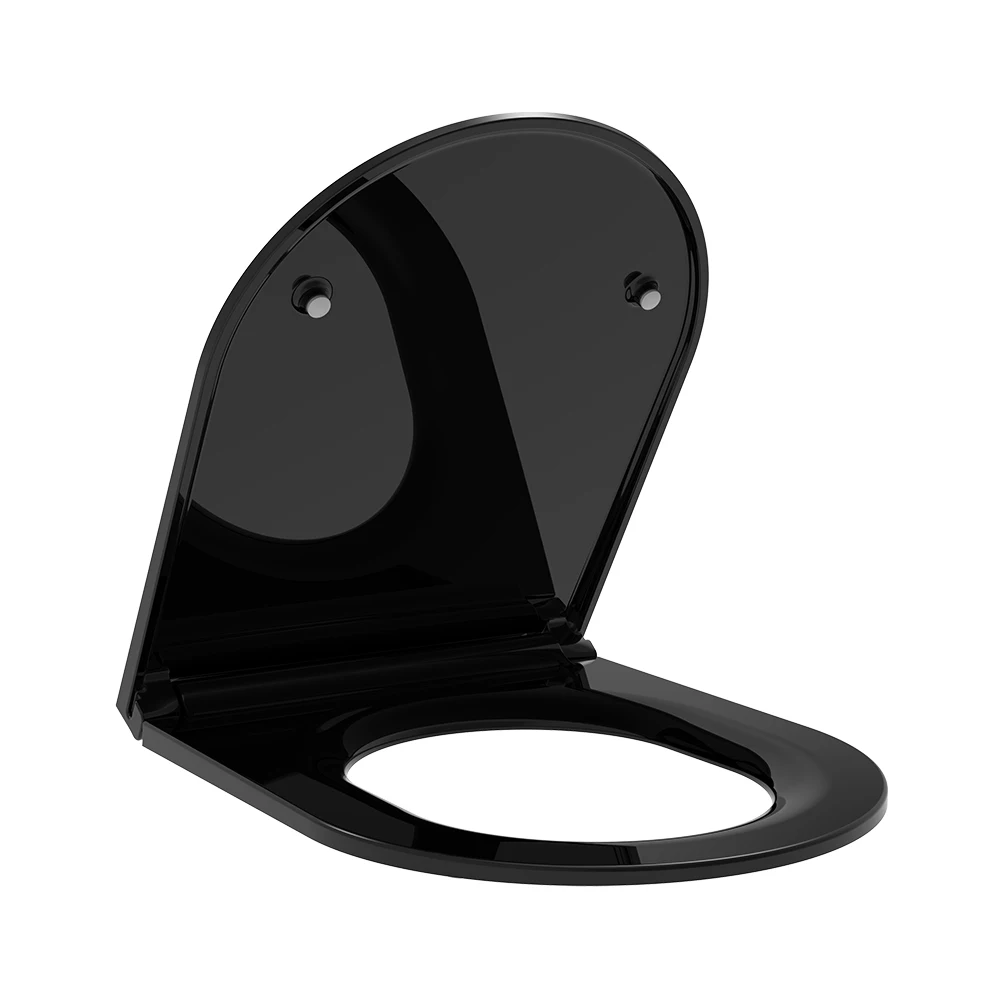 Sunten SU046 Modern D-Shape Urea Toilet Seat Soft Close  for Wall Hung WCs for Bathrooms and Hotels