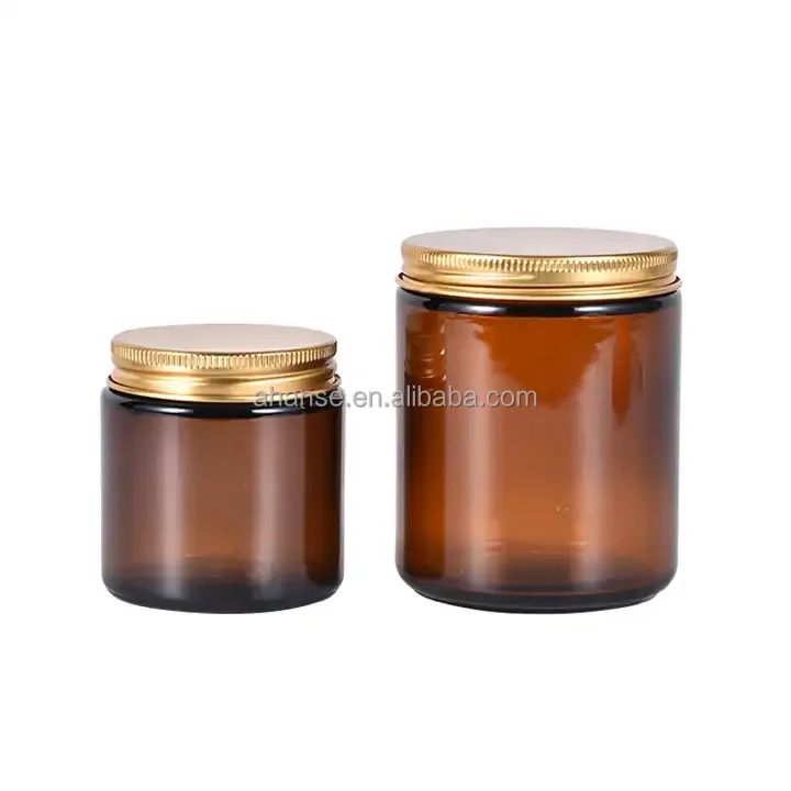 80ml 120ml 250ml 500ml Chemical use aluminum screw cap candle amber glass jar