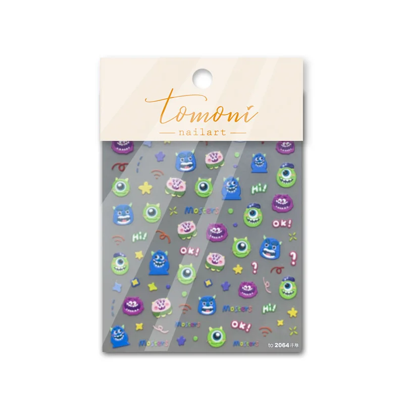 Missbloom Colorful Sunflower Cartoon Pattern Designers Nail Art Stickers 3D Nail Decals Decoration