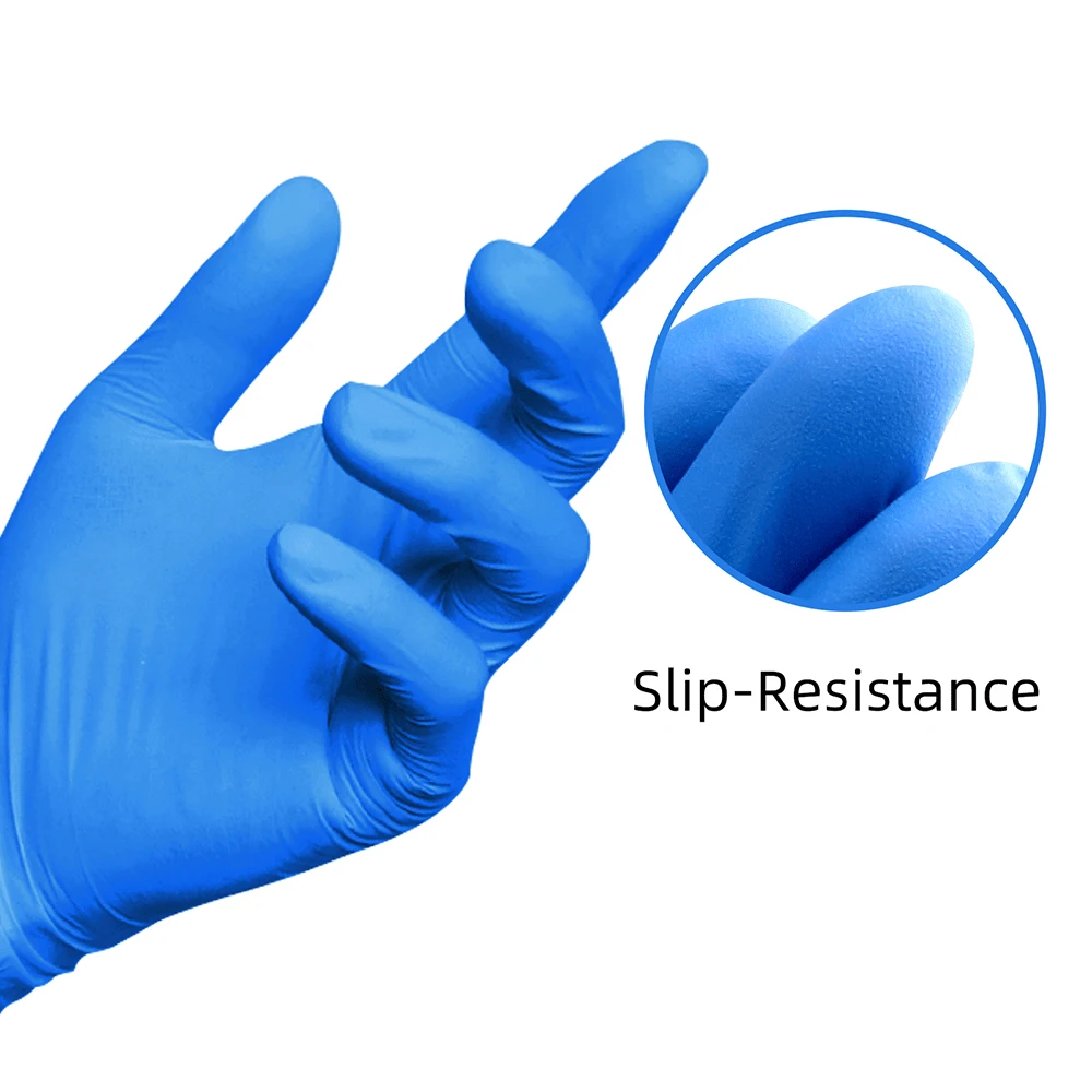 High Quality Blue Nitrile Glove Laboratory Chemical Resistant Powder-free AQL 1.5 Disposable 9 Inch 3.5 Mil Blue Nitrile Glove