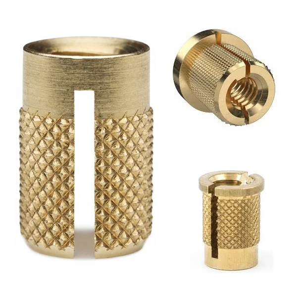
Brass Flush Press Fit Threaded Insert Knurled Press Insert Finsert Machine brass screws and threaded inserts 
