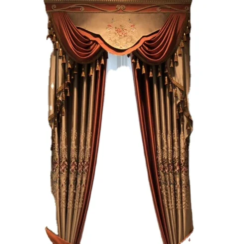 Light luxury new Chinese style European style luxury atmosphere living room curtain embroidery bedroom shading curtain