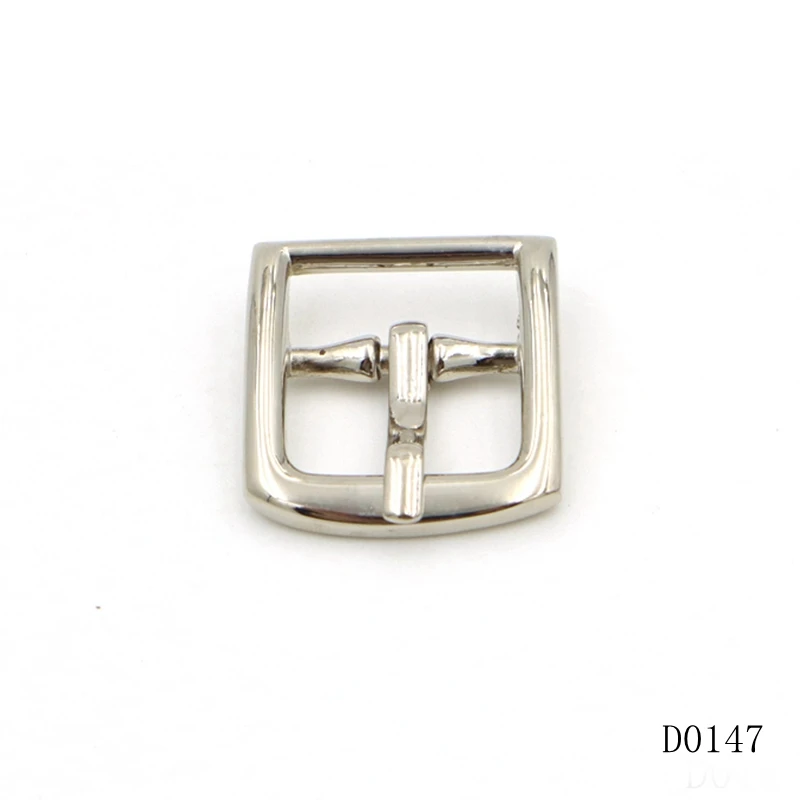 New design small 12mm curved pin buckle leather strap metal adjustable buckles