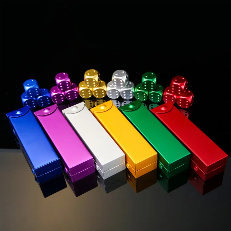 Wholesale Metal Aluminium Story Dice For Ludo Game Bulk Colored 16mm Precision Dice In Case