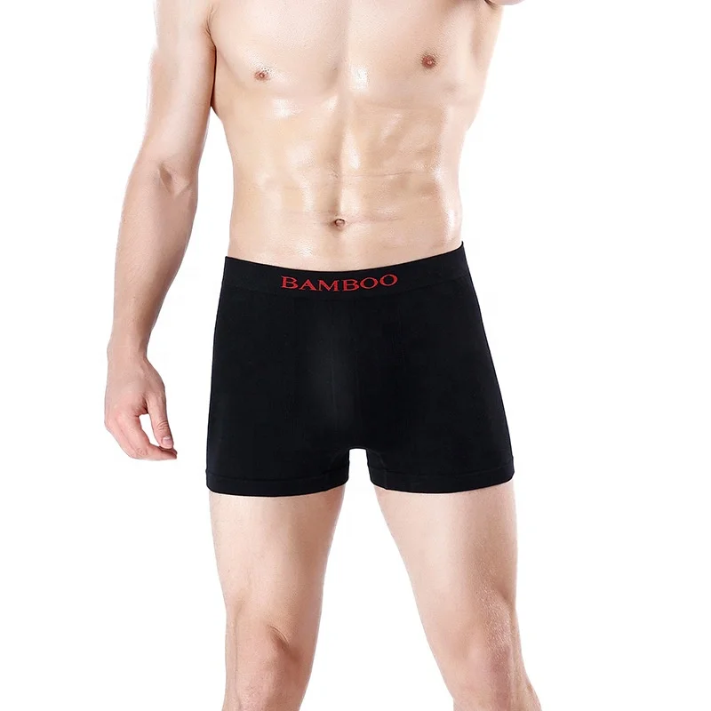 100% Bamboo Fiber Quick Dry Breathable Supersize Seamless Elastic Men Underwear Boxers Briefs