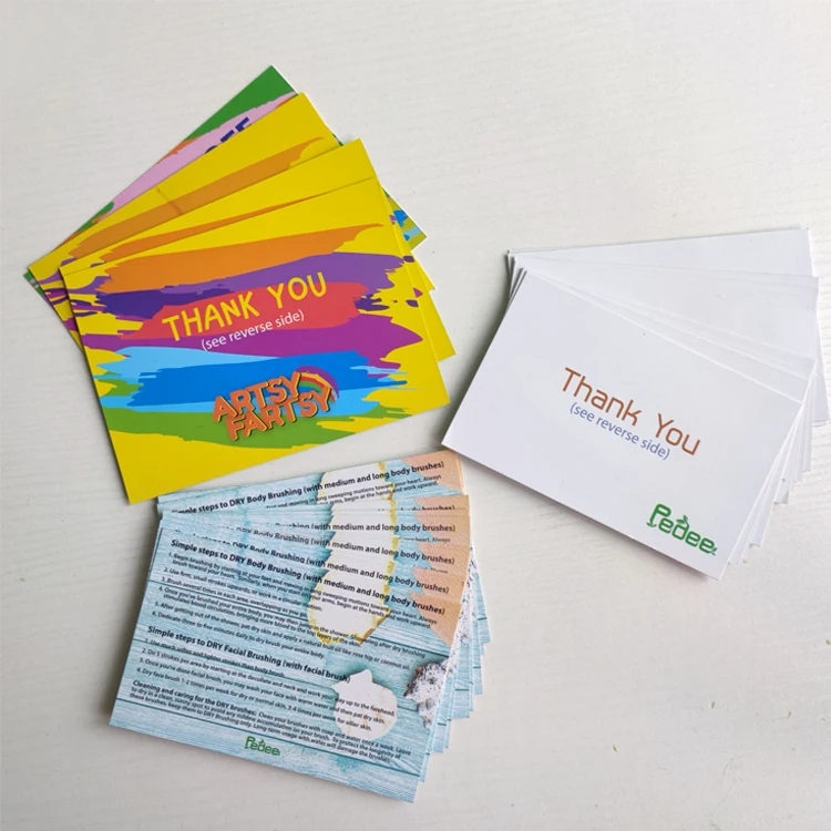 CN;GUA Offset Printrhinestoness Thank You Card Postcards Customized Kraft Paperpartychart Paper with Logo Design Recycled Paper