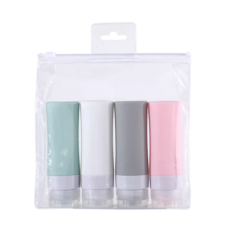 60ml  80ml Silicone Travel Bottle bottle shampoo tube squeeze kit gel storage bottle Silicone Bottle Travel Set