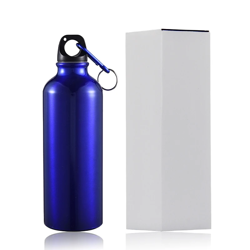 Factory Wholesale Customized 500ml 600ml 750ml 1000ml Aluminum Sports Water Bottles with Lids and Carabiners