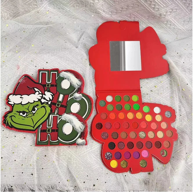 Wholesale 50 color Halloween Christmas high-quality color palette durable matte waterproof eye shadow set own brand cosmetics