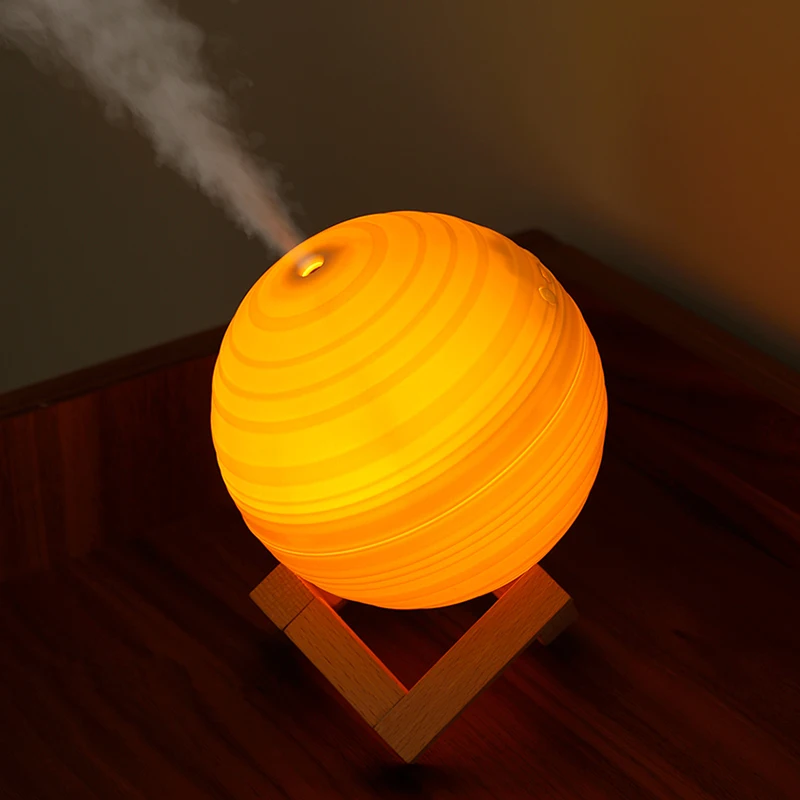 Planet Lamp Humidifier 300mL 3D Printed Lamp Galaxy Lava Lamp Desk Night Light 2 in 1 Ultrasonic Humidifier