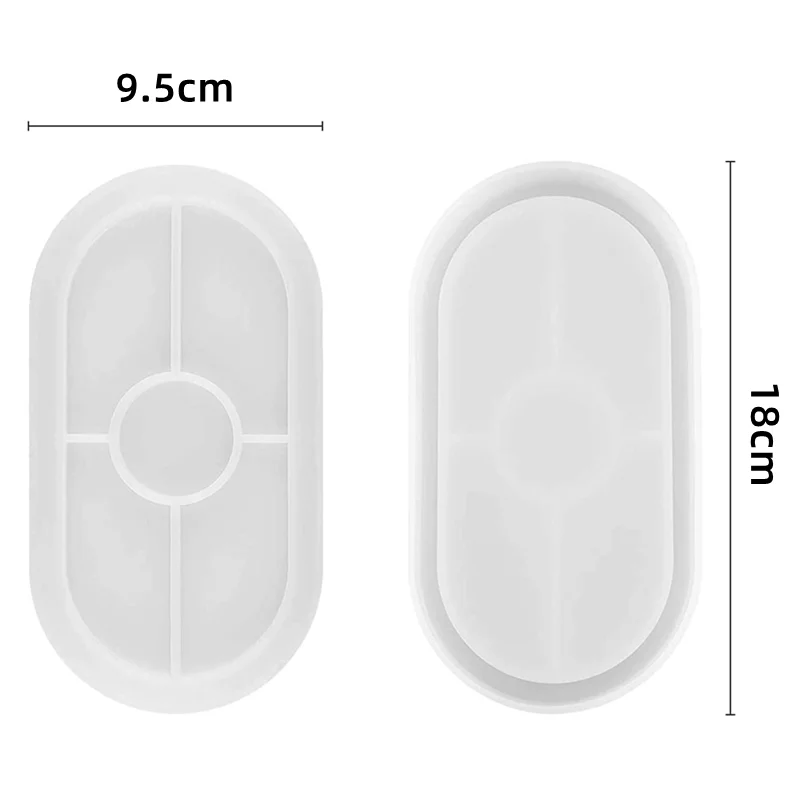 DIY Tray Silicone Resin Mold - Oval Jewelry Making Molds, Clear Epoxy Resin Casting Mold for DIY Jewelry Container Ring